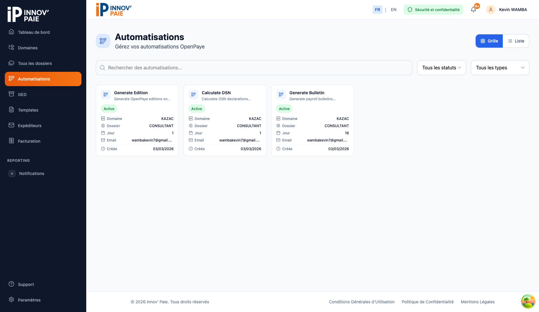 Vue grille des automatisations