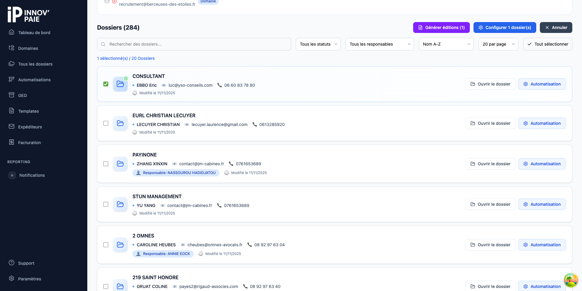 Mode de sélection en masse