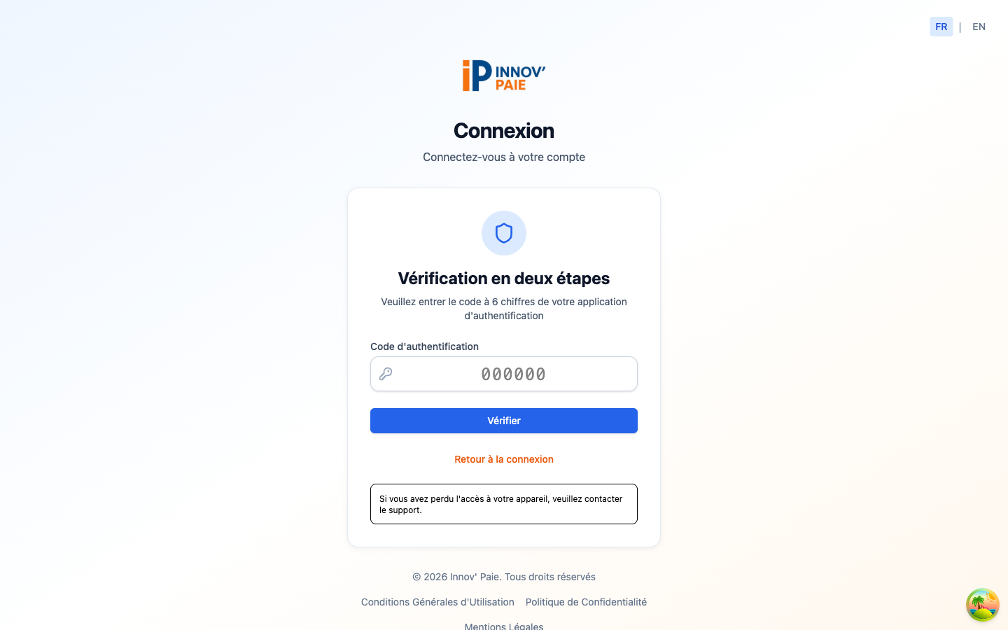 Verification en deux etapes