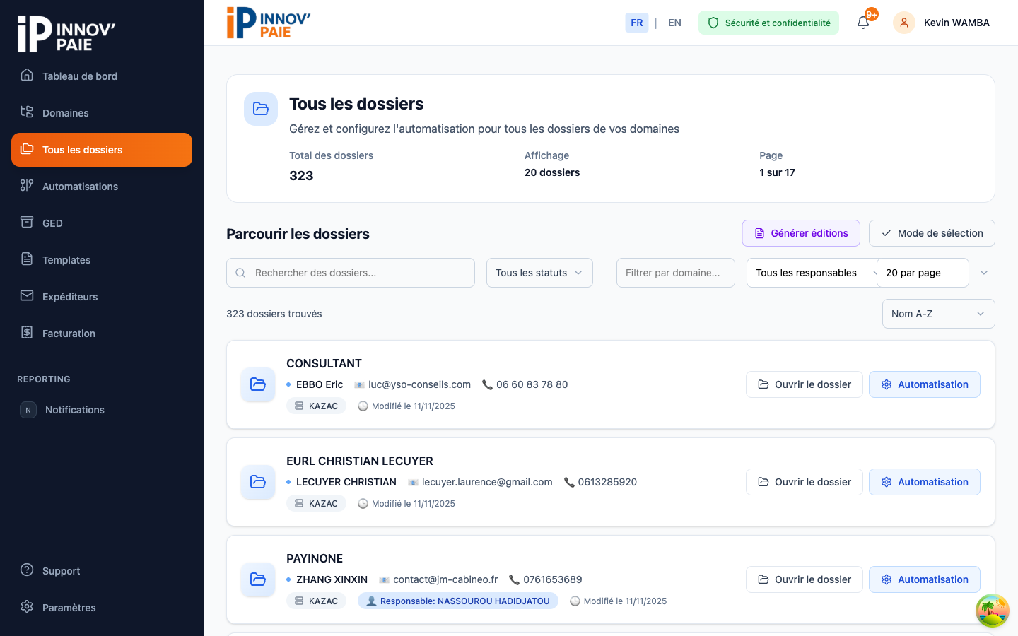 Vue d'ensemble de l'interface