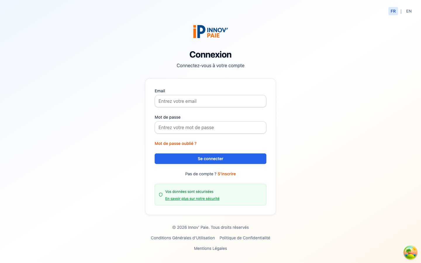 Page de connexion
